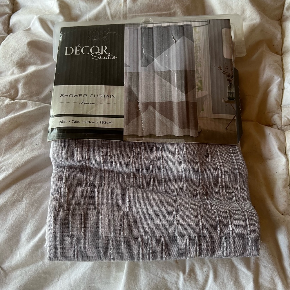 Amiana Décor Studio Light Lavender Two Tone Shower Curtain